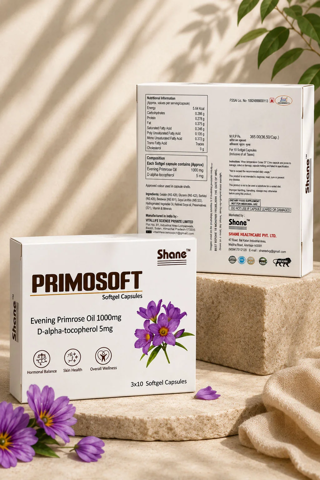 Shane Primosoft Capsules | Evening Primrose Oil 1000mg